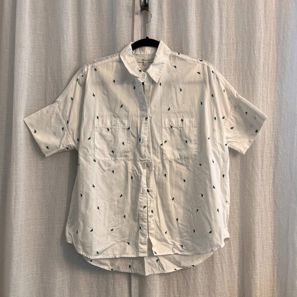 Madewell Cactus-Embroidered Short Sleeve Button Down - Picture 1 of 3